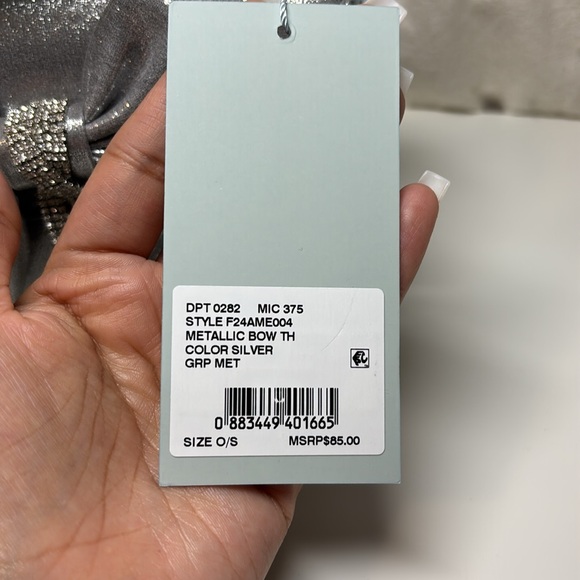 Antonio Melani Metallic Bow Top Handle Satchel Bag In Silver | NWT - Picture 4 of 13